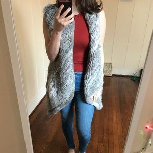Genuine Rabbit Fur Vest - Size Small - Medium